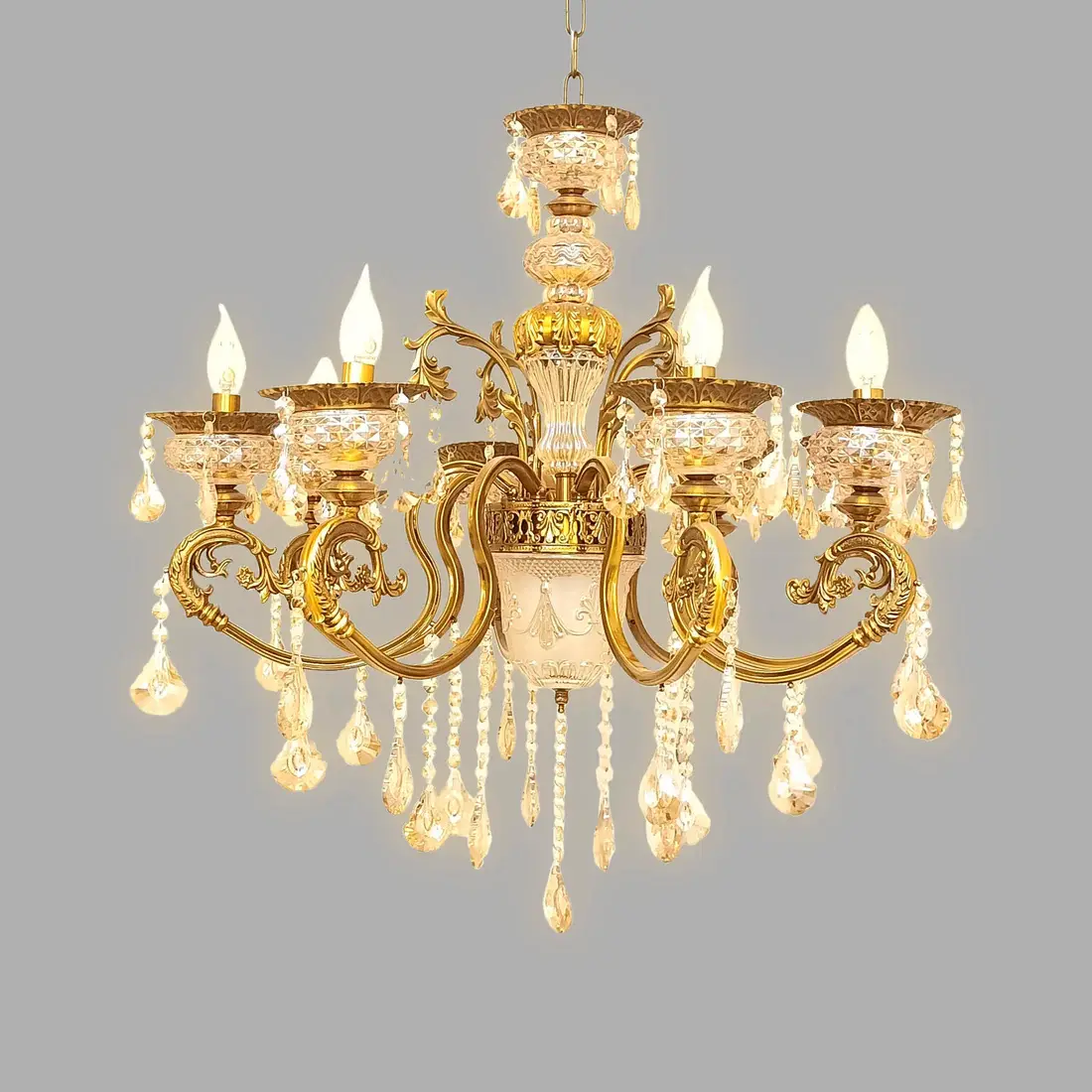 Contemporary Antique Glass Hanging Chandelier | 9857-8
