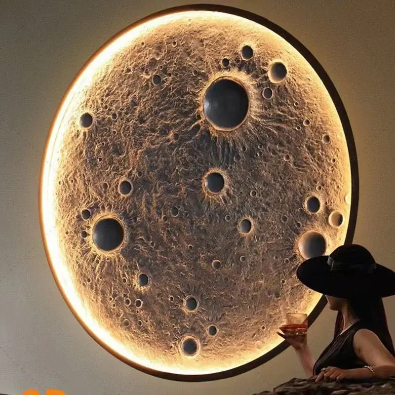 Poly-Stone Moon Lamp Metal Frame 620mm 3in1 Lights